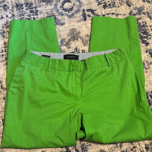 Talbots Green Trousers Vibrant Straight Leg - Picture 3 of 7